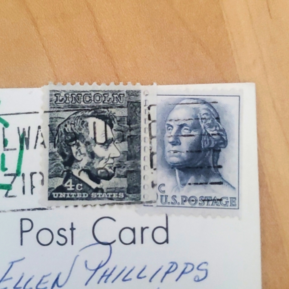 US Stamps Lincoln 4c George Washington 5 Cents ,US post Card.